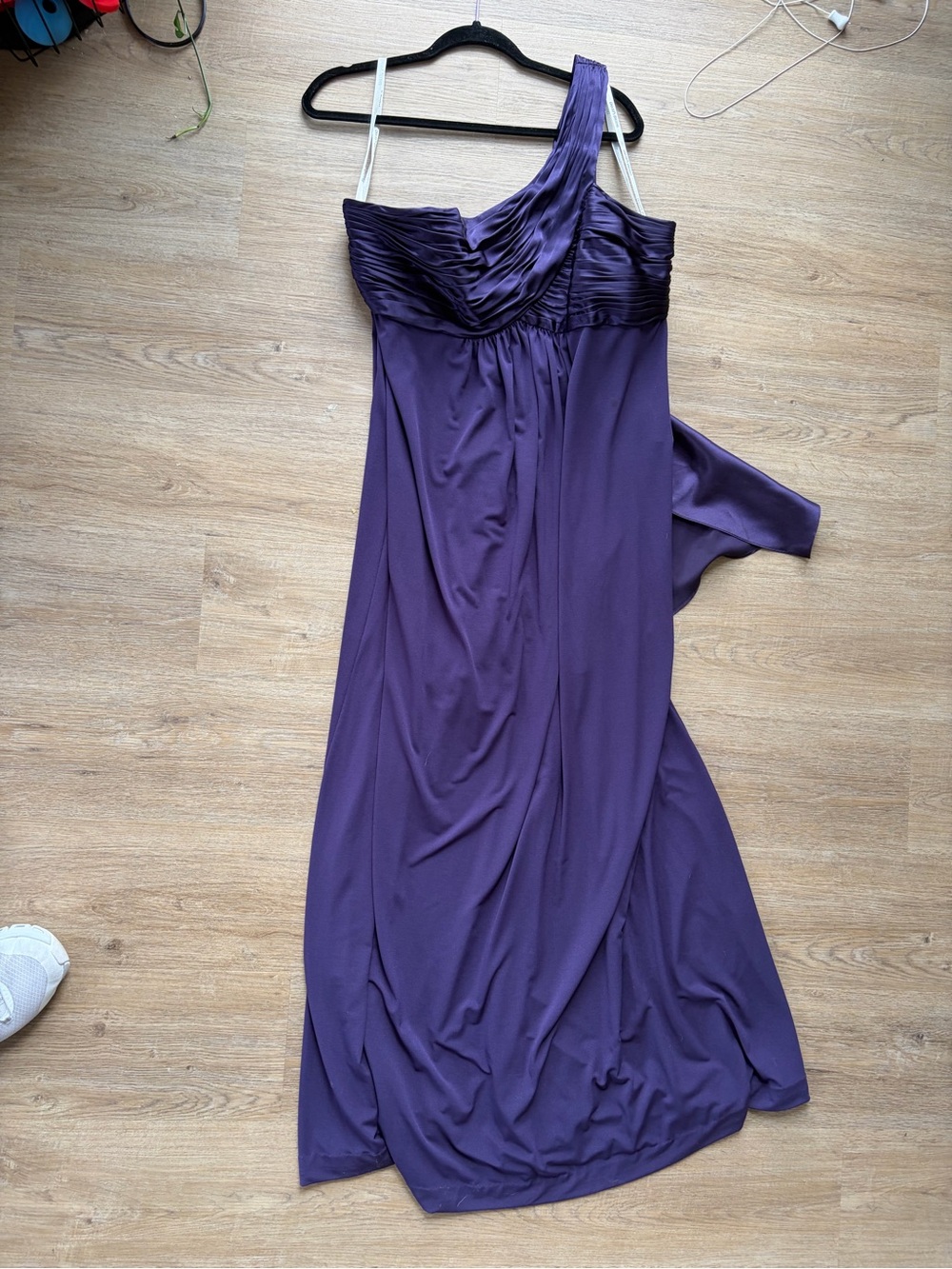 David's Bridal One-Shoulder Purple Prom Dress